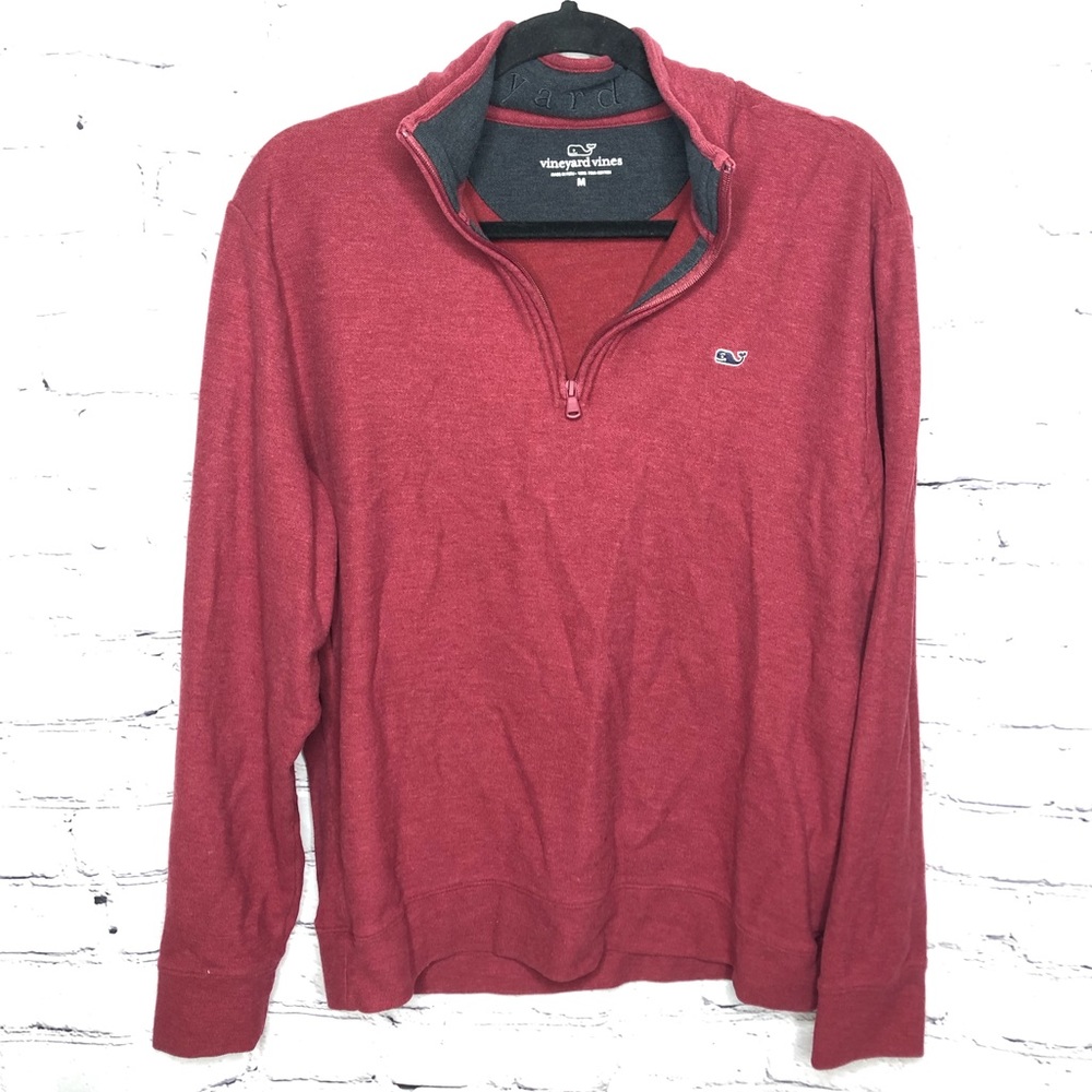 Vineyard Vines red men’s 1/4 zip pullover medium - Picture 3 of 13